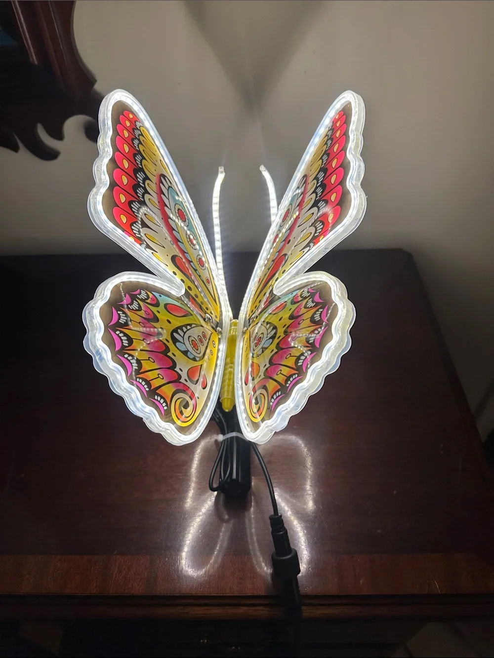 LED Butterfly Wall Light - Yellow & Multicolor Decorative Night Lamp